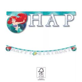   Ariel Curious, Disney Hercegnők, Ariel Happy Birthday felirat FSC 2 m