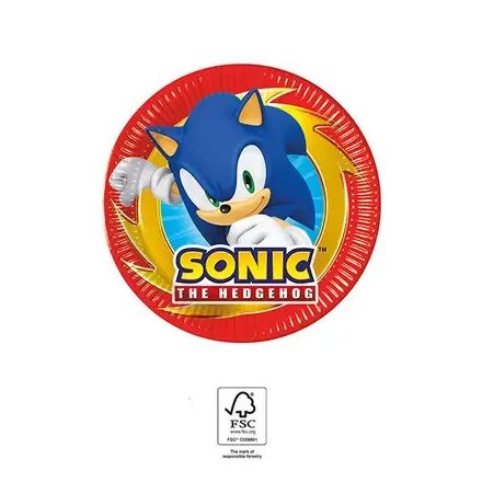 Sonic a sündisznó Sega papírtányér 8 db-os 20 cm FSC