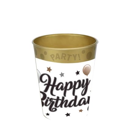 Milestone Happy Birthday micro prémium műanyag pohár 250 ml
