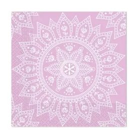 Mandala Purple White szalvéta 20 db-os, 33x33 cm FSC