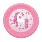Unikornis Rainbow Colors micro prémium műanyag lapostányér 4 db-os szett 21 cm