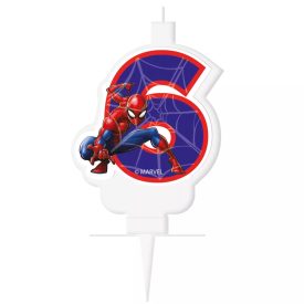 Pókember Marvel 6-os tortagyertya, számgyertya