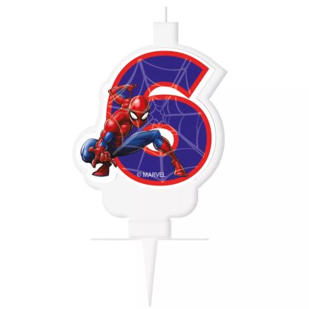 Pókember Marvel 6-os tortagyertya, számgyertya