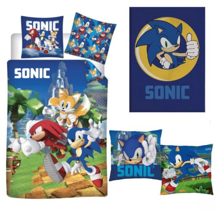 Sonic a sündisznó Gyerek ágyneműhuzat, polár takaró és párna szett