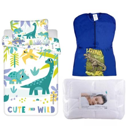 Dinoszaurusz Cute & Wild ovis ágynemű szett ovizsákkal