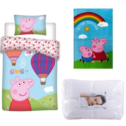 Peppa malac Hot-air Balloon ovis ágynemű szett kéztörlővel