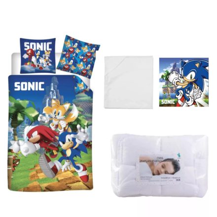 Sonic a sündisznó ovis ágynemű szett lepedővel és kéztörlővel