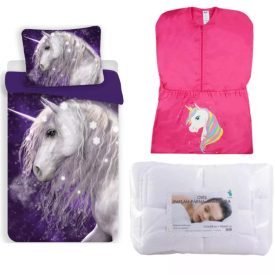 Unikornis Purple ovis ágynemű szett oviszsákkal