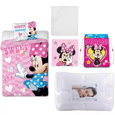 Disney Minnie Sweet ovis csomag lepedővel, tornazsákkal és kéztörlővel