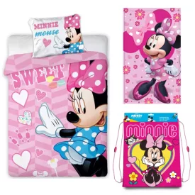   Disney Minnie Sweet ágyneműhuzat tornazsákkal és kéztörlővel