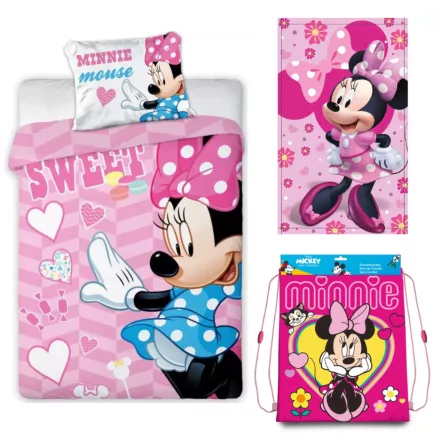 Disney Minnie Sweet ágyneműhuzat tornazsákkal és kéztörlővel