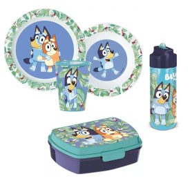 Bluey Tropical étkészlet, szendvicsdoboz és kulacs szett
