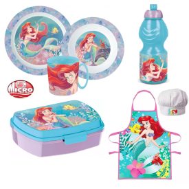 Disney Hercegnők Ariel étkészlet csomag köténnyel