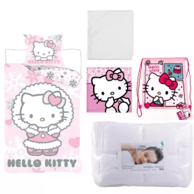   Hello Kitty Cozy Winter ovis ágynemű szett lepedővel, kéztörlővel és tornazsákkal