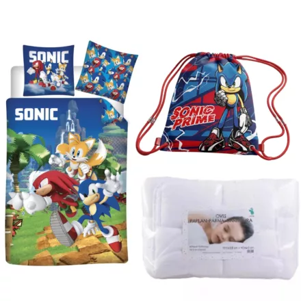 Sonic a sündisznó Speedy Dreams ovis ágynemű szett tornazsákkal