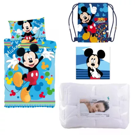 Disney Mickey Joyful ovis ágynemű szett kéztörlővel és tornazsákkal
