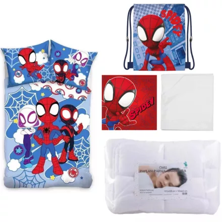 Pókember Spidey Light ovis ágynemű szett lepedővel, kéztörlővel és tornazsákkal