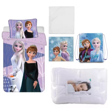 Disney Jégvarázs Purple ovis ágynemű szett lepedővel, kéztörlővel és tornazsákkal