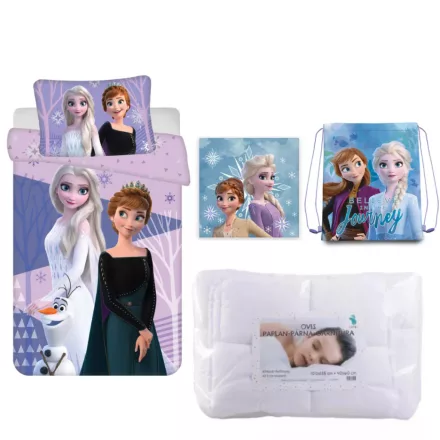 Disney Jégvarázs Purple ovis ágynemű szett kéztörlővel és tornazsákkal
