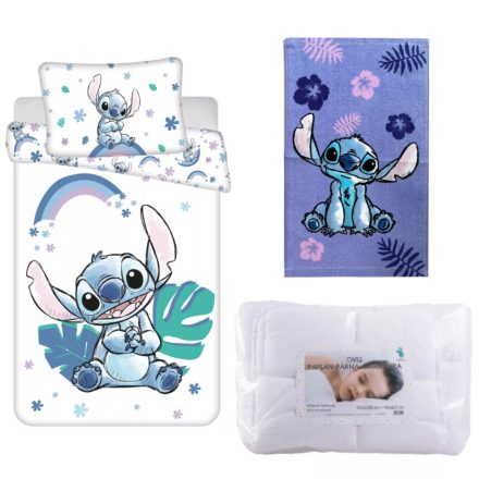 Disney Lilo és Stitch, A csillagkutya Rainbow ovis ágynemű szett kéztörlővel
