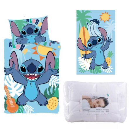 Disney Lilo és Stitch, A csillagkutya Tropical Paradise ovis ágynemű szett kéztörlővel
