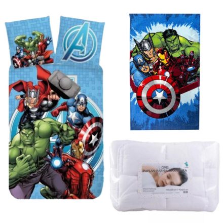 Bosszúállók Blue ovis ágynemű szett kéztörlővel