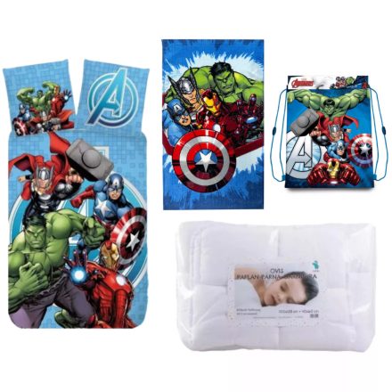 Bosszúállók Blue ovis ágynemű szett tornazsákkal és kéztörlővel