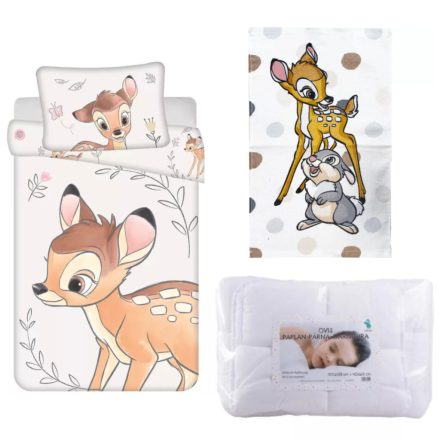 Disney Bambi Beige ovis ágynemű szett kéztörlővel
