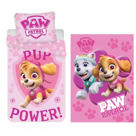 Mancs Őrjárat Skye Dream gyerek, ovis ágyneműhuzat és polár takaró szett