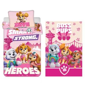   Mancs Őrjárat Smart Strong gyerek, ovis ágyneműhuzat és polár takaró szett