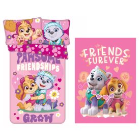   Mancs Őrjárat Pawsome gyerek, ovis ágyneműhuzat és polár takaró szett