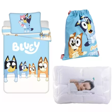 Bluey Family ovis ágynemű szett akasztós zsákkal
