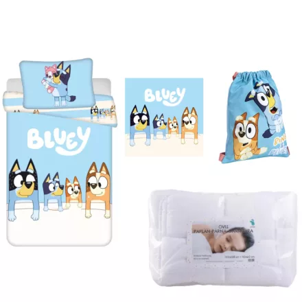 Bluey Family ovis ágynemű szett kéztörlővel és akasztós zsákkal 