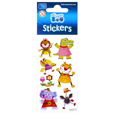 Állatos Lion matrica ezüst díszítéssel