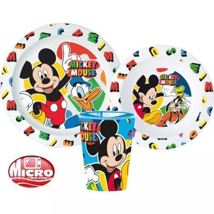 Disney Mickey étkészlet, micro műanyag szett 