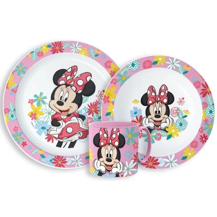 Disney Minnie Spring étkészlet, micro műanyag szett bögrével 265 ml