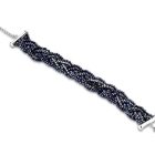 Victoria Sötétkék gyöngyös ezüst színű karkötő