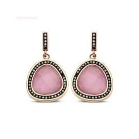 Victoria Rose gold színű rózsaszín köves fülbevaló