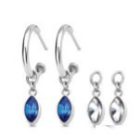 Victoria Ezüst színű kék, fehér köves fülbevaló
