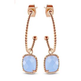 Victoria Rose gold színű kék köves fülbevaló