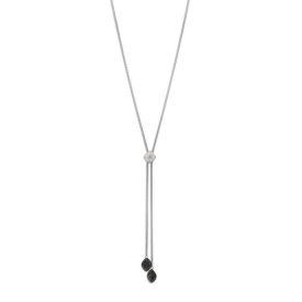 Victoria Ezüst színű fekete, fehér köves nyaklánc