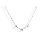 Victoria Ezüst színű fehér köves fánk nyaklánc