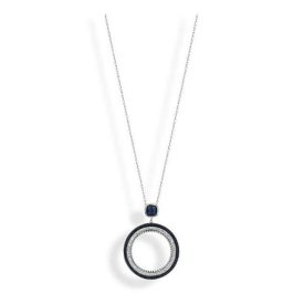 Victoria Ezüst színű kék, fehér köves nyaklánc