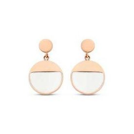 Victoria Rose gold színű fehér mintás fülbevaló