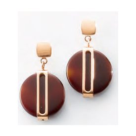 Victoria Rose gold színű barna mintás fülbevaló