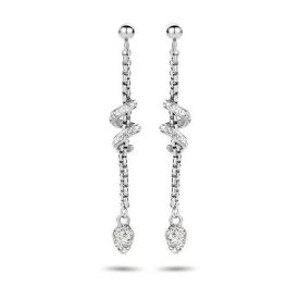 Victoria Ezüst színű fehér köves spirál fülbevaló