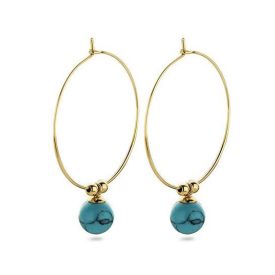 Victoria Arany színű kék gyöngyös fülbevaló