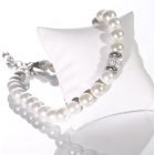 Victoria Ezüst színű fehér gyöngyös nyaklánc