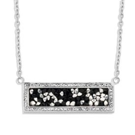 Victoria Ezüst színű fekete, fehér köves nyaklánc