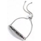 Victoria Ezüst színű fekete, fehér köves karkötő